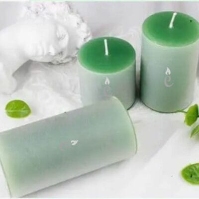 Green Tea Pillar Candles 3 Set Image