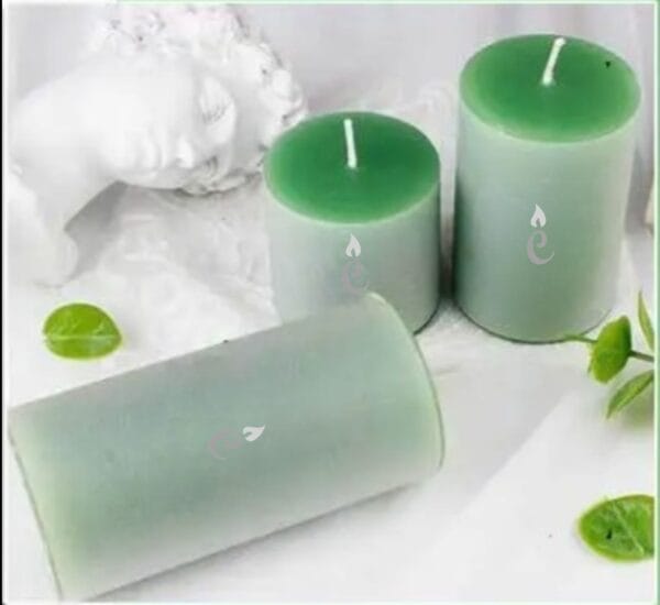 Green Tea Pillar Candles 3 Set Image