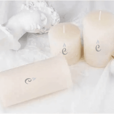 Ivory Vanilla Pillar Candles 3 Set Image