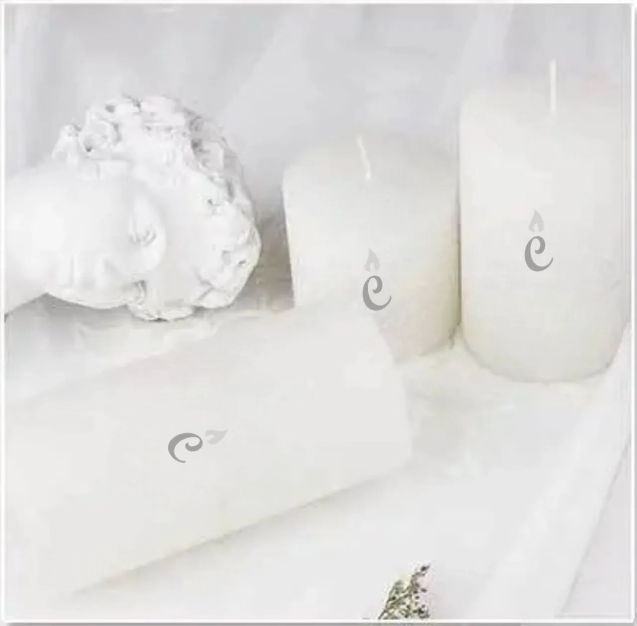 Milky Jasmine Pillar Candles 3 Set Image