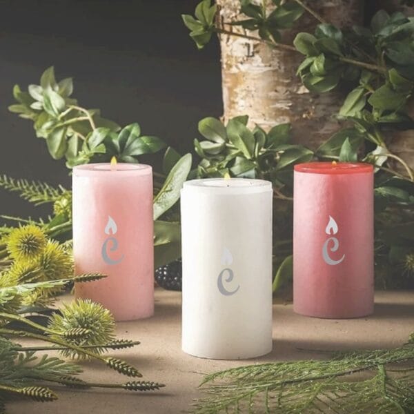 Pillar Candles 2x4 inch with Plants Around