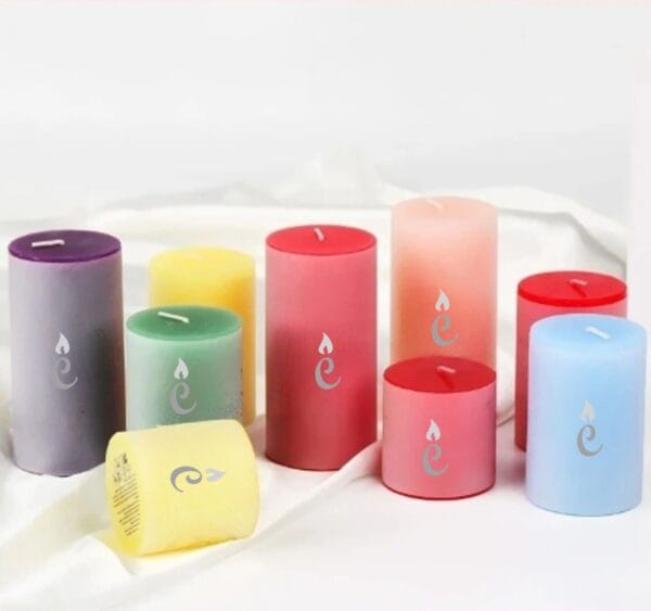 Pillar Candles of Different Colors and Sizes