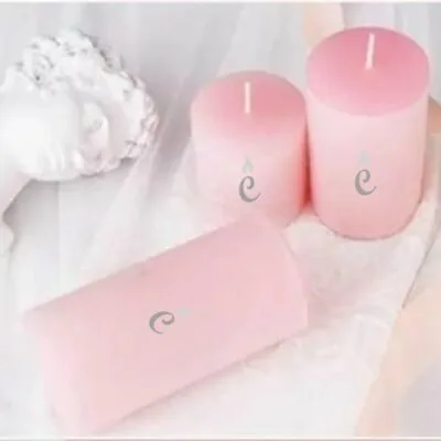 Pink Sakura Pillar Candles 3 Set Image
