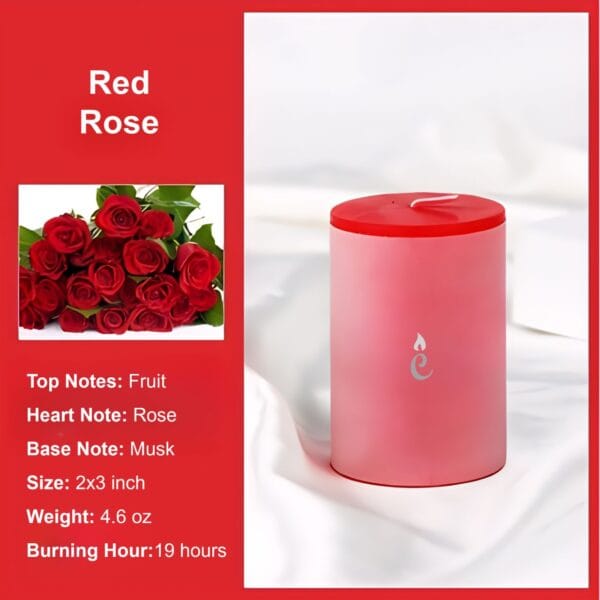 Red Rose Pillar Candles 2x3 inch